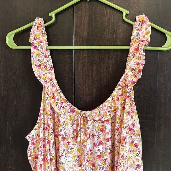 Torrid Washable Crinkle Gauze Ruffle Tie Front Tank 1X - Picture 5 of 7